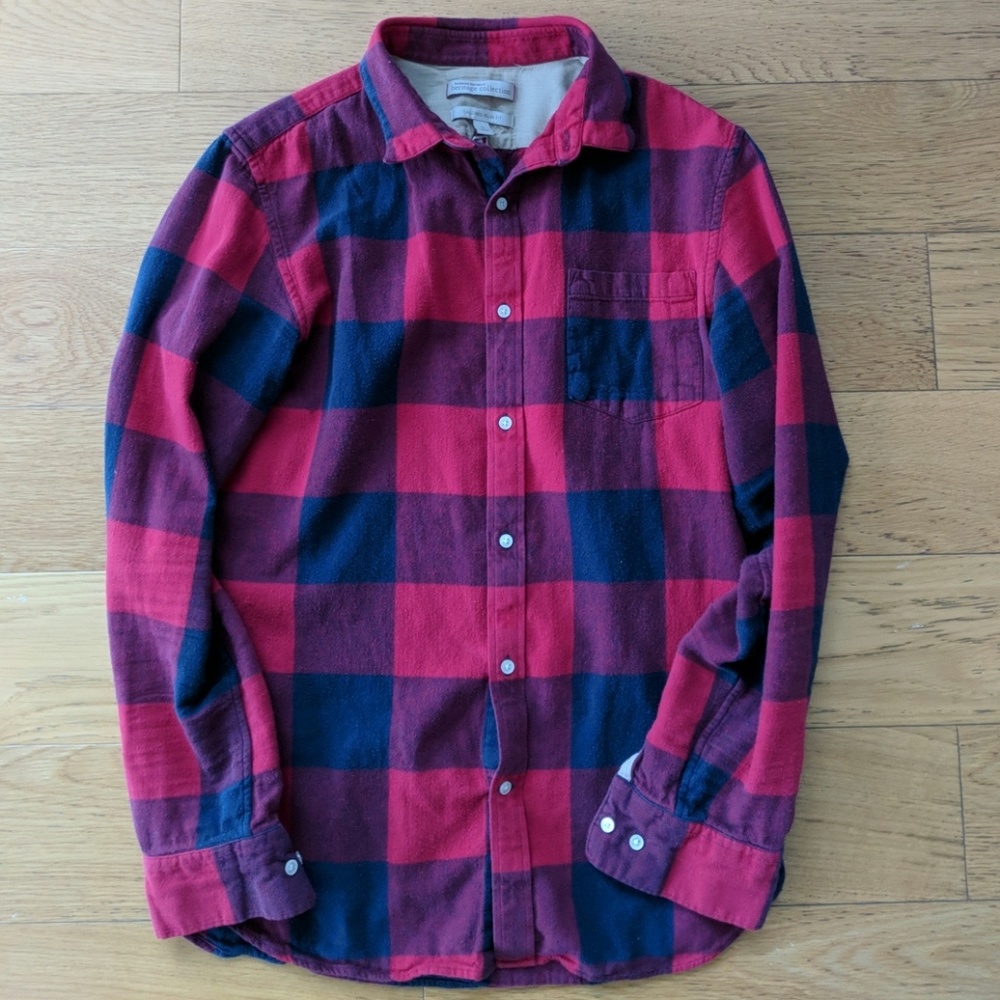 🔥Banana Republic Red Flannel Heritage Shirt Small
